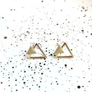 Gold Filled Geometric Minimalist Triangle Studs
